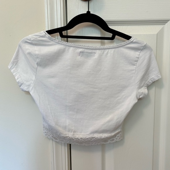 Edikted Regina Lace Trim Crop Top with Front Bow - Picture 2 of 7